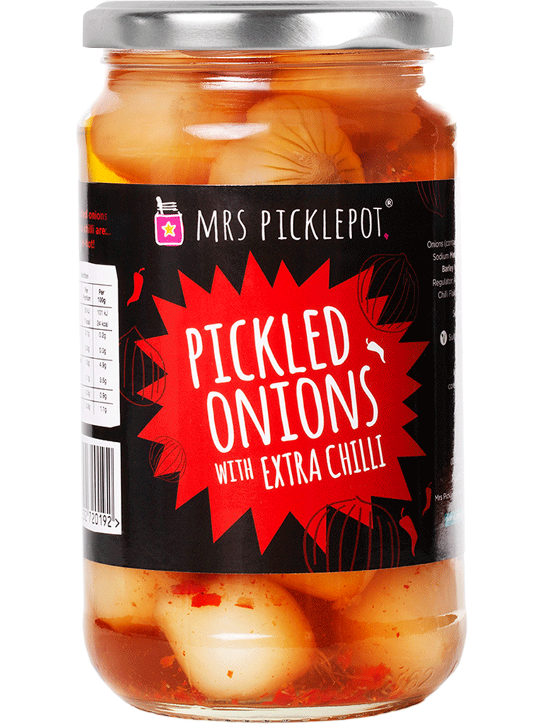 Mrs Picklepot Pickled Onions with Extra Chilli